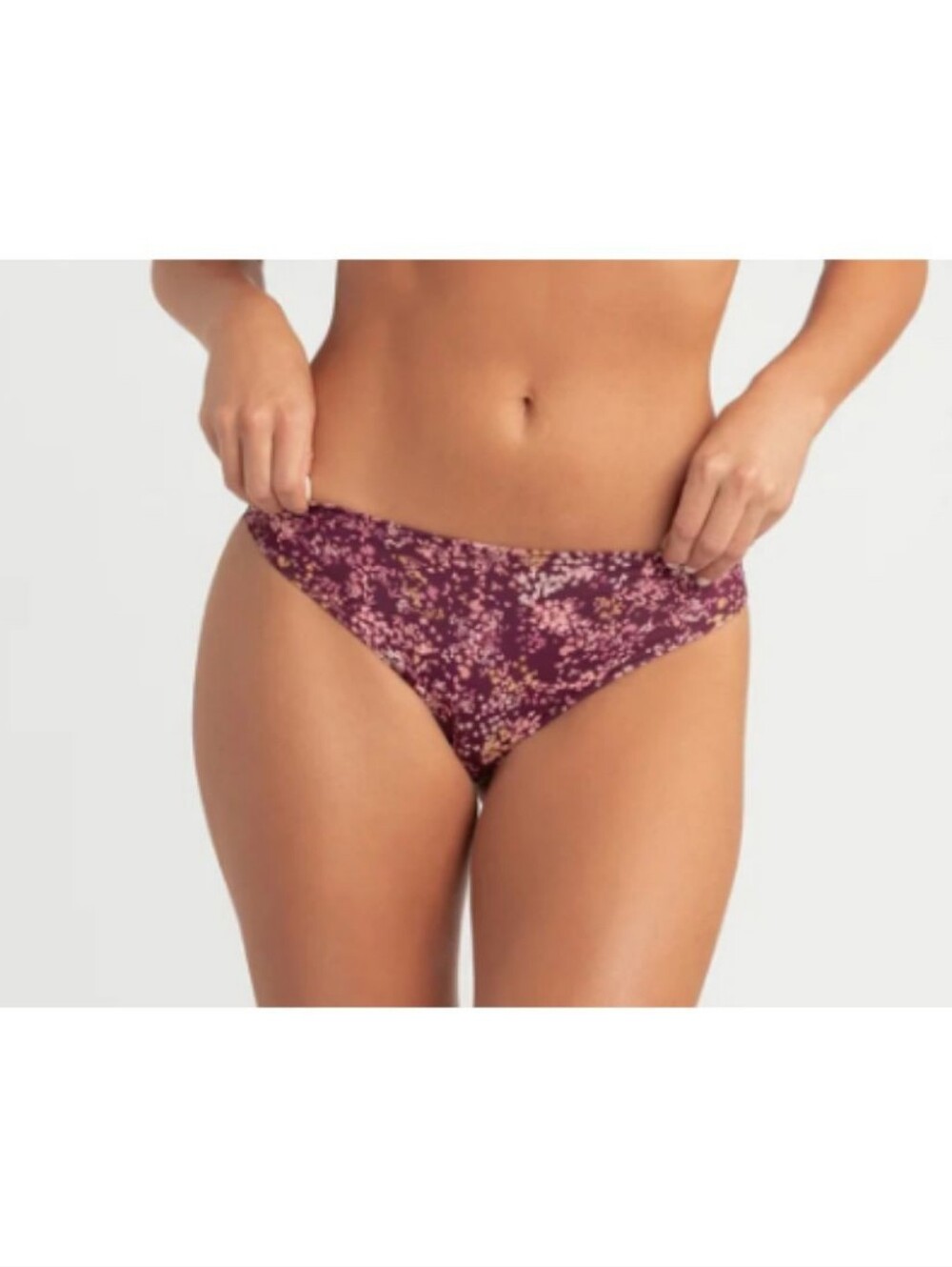 2 Pack Jessica Simpson Purple Floral Ditsy Thong